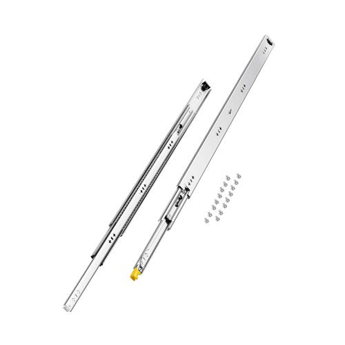 1 Pair Full Extension Drawer Slides 16 18 20 24 30 35 37.4 59 24 32 36 40 48 60 in, 250 lbs Load Capacity Locking Drawer Slides, Ball Bearing with Lock Side Mount Drawer Slide Rail