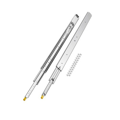 1 Pair Full Extension Drawer Slides 18 20 22 28 30 32 36 38 40 44 48 52 56 60 in, 500 lbs Load Capacity Locking Drawer Slides, Ball Bearing with Lock Side Mount Drawer Slide Rail