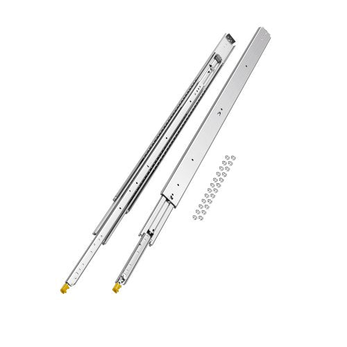 1 par lådskenor med full utdragbar låda 18 20 22 28 30 32 36 38 40 44 48 52 56 60 tum, 500 lbs lastkapacitet Låsbara lådskenor, kullager med låsbar sidomonterad lådskena