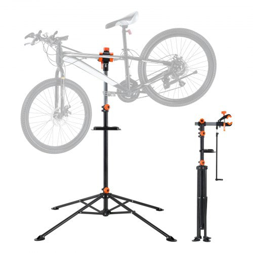 Cykelreparationsställ, 36 kg kraftigt cykelreparationsställ i stål, justerbart höjdstativ för cykelunderhåll med magnetisk verktygsbricka, teleskoparm, hopfällbart cykelarbetsställ för hemmet, butiker