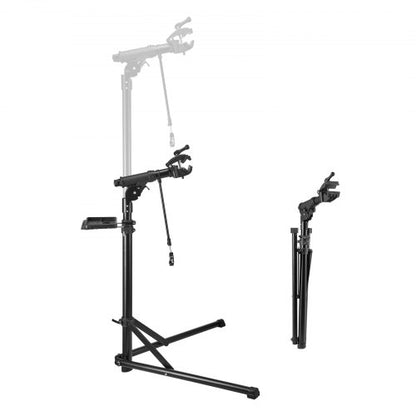 Cykelreparationsställ, 36 kg kraftigt cykelarbetsställ med 102-162 cm justerbar höjd och magnetisk verktygsbricka, hopfällbart cykelunderhållsställ, Shop Home Mechanics för mountainbike och racercyklar