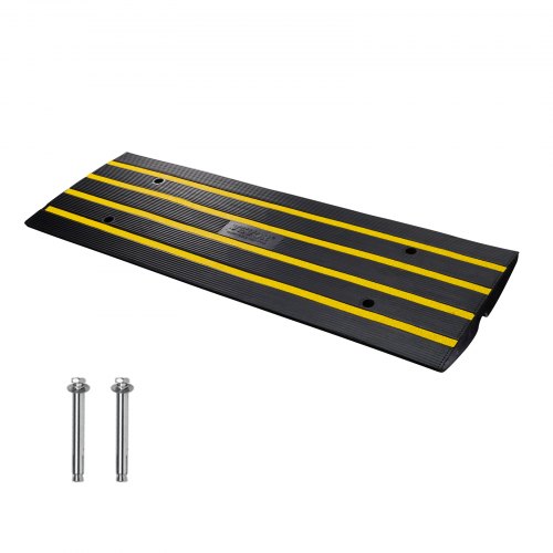 Trottoarramp, 6,6 cm uppfartsramper i gummi, kraftig viktkapacitet 14069 kg, tröskelramp, trottoarkantsramper för lastkaj, garage, trottoar, utbyggbar komplett rampsats