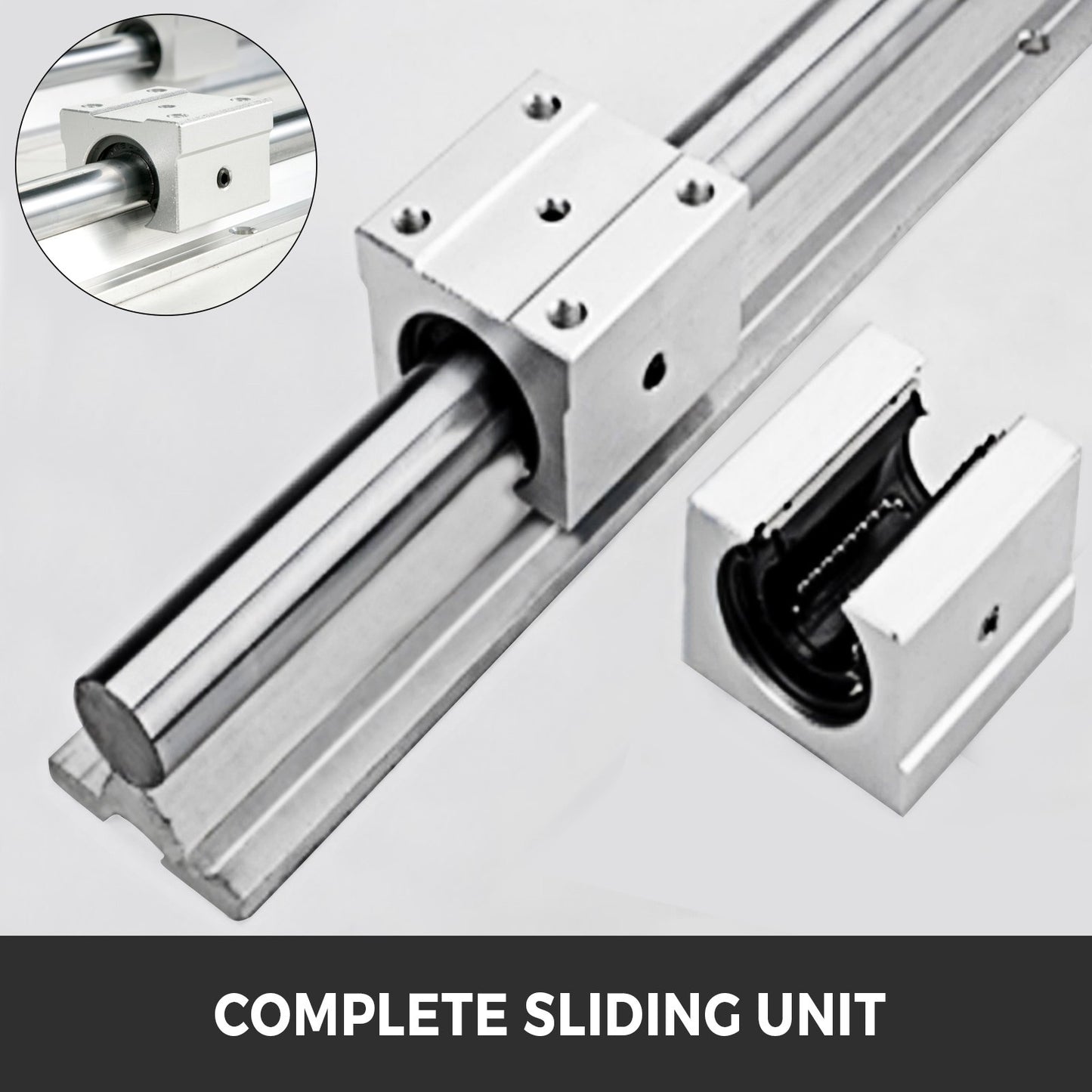 Linear Rail 2PCS 500mm SBR16 Linear Slide Rail 4PCS SBR16UU Bearing Block CNC Kit Linear Rails and Bearings Kit CNC Rails Linear Rail Set for CNC Machines Automated Machines and Equipments