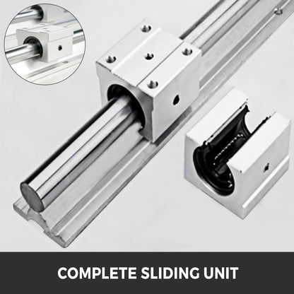 Linear Rail 2PCS 500mm SBR16 Linear Slide Rail 4PCS SBR16UU Bearing Block CNC Kit Linear Rails and Bearings Kit CNC Rails Linear Rail Set for CNC Machines Automated Machines and Equipments
