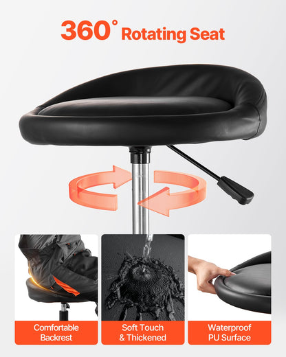 Rullande verkstadspall, kraftig pneumatisk garagestol med kapacitet på 136 kg, justerbar höjd med krypstol, 360° vridbar vadderad verkstadspall med hjul, för garage, verkstad och bilreparationer