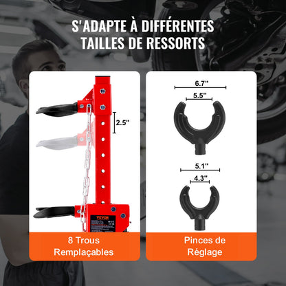Fjäderbensspärr, hydraulisk domkraft 4,5 ton/4499,6 kg, 1 ton nominell kompressionskraft, automatiskt fjäderbensspärrverktyg, hydraulisk fjäderspärr för borttagning av fjäderben