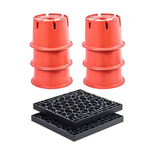 Domkraftblock, 20 cm höga, 900 kg kapacitet, 8 delar kraftiga nivåutjämnare för husbilar - 6 nivåutjämnande block och 2 dynor, husbilstillbehör för husvagnar, 5:e hjuls husbilar med klass A/C
