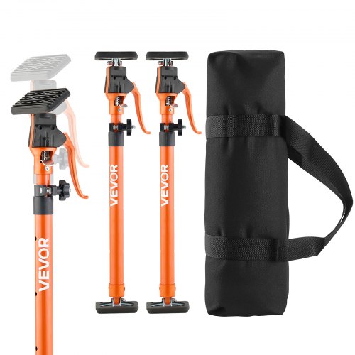 Stödstång för skåpdomkraft, 2-pack, 64,5-115 cm teleskopisk snabbstödstång i stål, justerbart 3:e handssystem upp till 100 kg kapacitet för installation av skåp, lyft av gipsväggar, laststänger