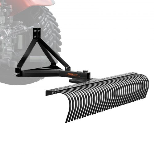 Bogserad vertikalskärare, 72-tums bogserad vertikalskärare med 36 stålpinnar, 3-punkts vertikalskärare med redskap för traktor, landskapsräskärare för trädgård, gård, gräs