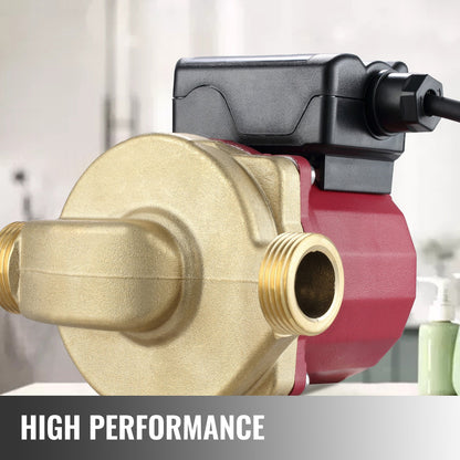 Varmvattencirkulationspump 15 mm (0,6 tum) 220V 20 L/min (5,3 GPM) 90W vattenboosterpump 0,8A för bar elektronisk automatisk hemdusch tvättmaskin