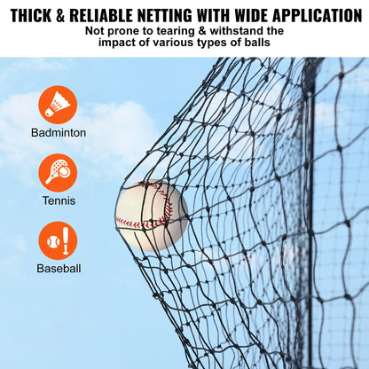 Basebollslagnät, professionellt softbollbasebollslagnät, bärbart pitchingburnät med dörr och bärväska, kraftigt slutet PE-nät, 35FT (ENDAST NÄT)