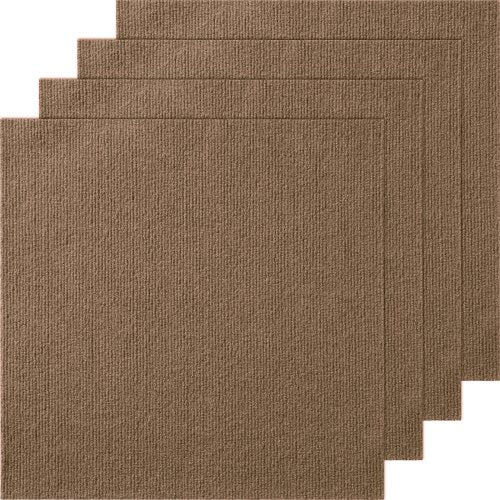Mattplattor, självhäftande, 45 x 45 cm, kvadratiska, självhäftande mattgolvplattor, mjuka vadderade mattplattor, enkel installation, gör-det-själv för sovrum, vardagsrum, inomhus och utomhus (10 plattor, mörkbrun)