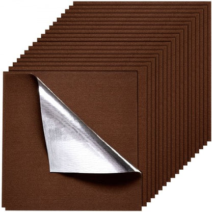 Mattplattor 610x610 mm, 20 st. självhäftande fyrkantiga mattor, självhäftande, mjukt vadderat för kommersiellt golv för sömlöst överdrag 7,4㎡, enkel gör-det-själv-ersättning för vardagsrums- och kontorsrum, mörkbrun