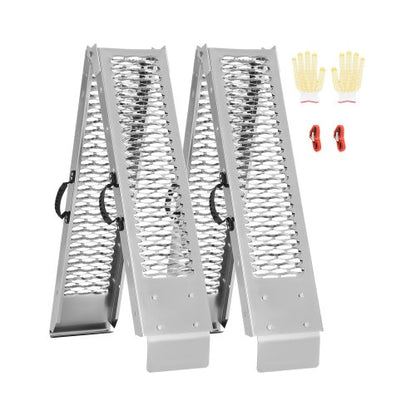 Stålramper, 1000 lbs, 2 st kraftiga ramper med bredare rampyta, universell stabil lastramp med handtag, passar för ATV, UTV, motorcykel, elcykel, etc.