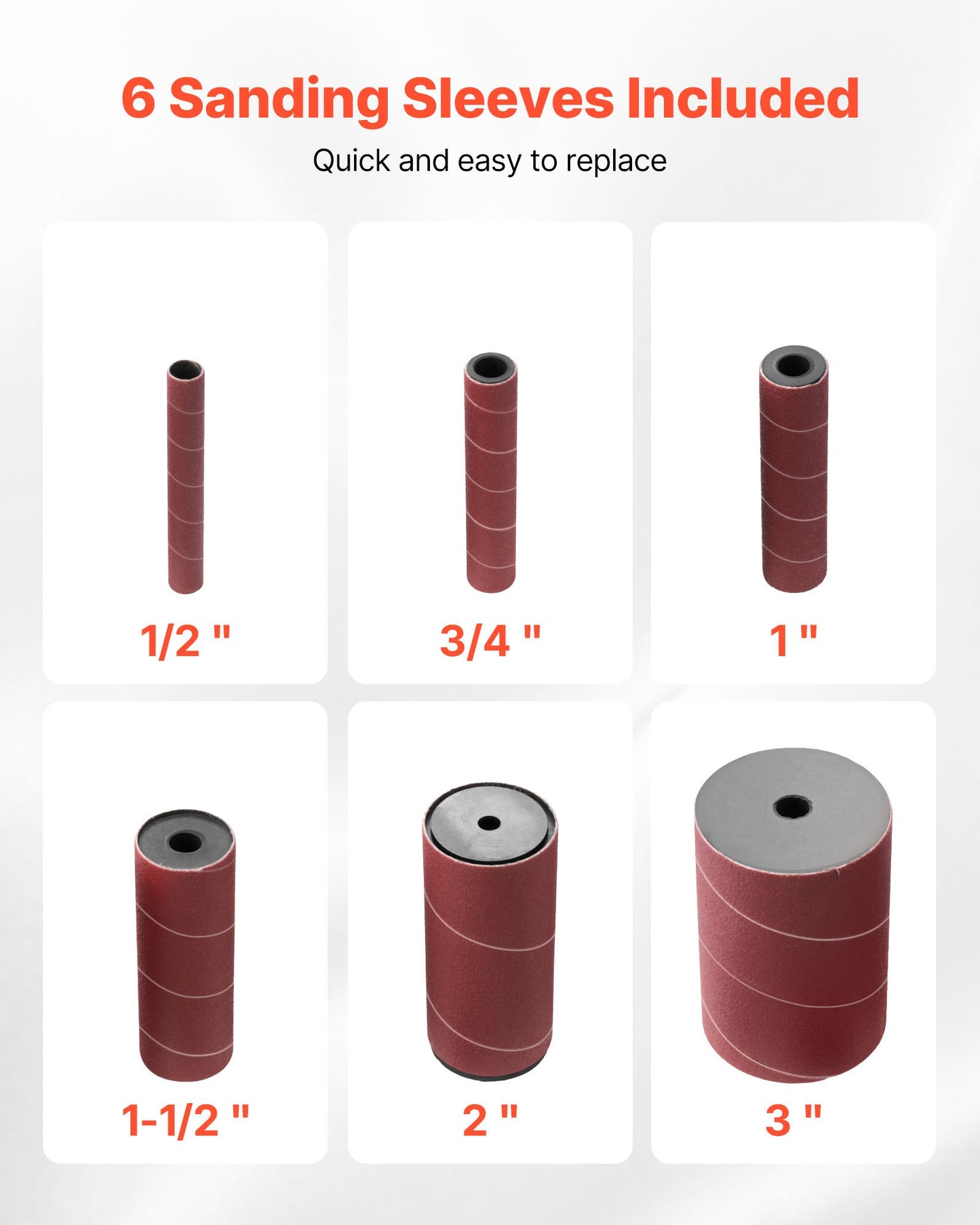 Oscillerande spindelslip, 2000 varv/min bänkspindelslip med 6 hylsor (12,7–76,2 mm), 16 mm slaglängd och 397 x 295 mm gjutjärnsbord för möbelfinish, hantverksslipning, gör-det-själv-träbearbetning