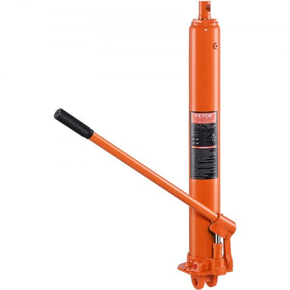 Hydraulisk domkraft med lång kolv, 3 tons motorlyftcylinder med enkelkolvspump och gaffelbas, Hydraulisk kolvcylinder för motorlyft, Hydrauliska garage-/verkstadskranar, Mekanisk, Lantbruk