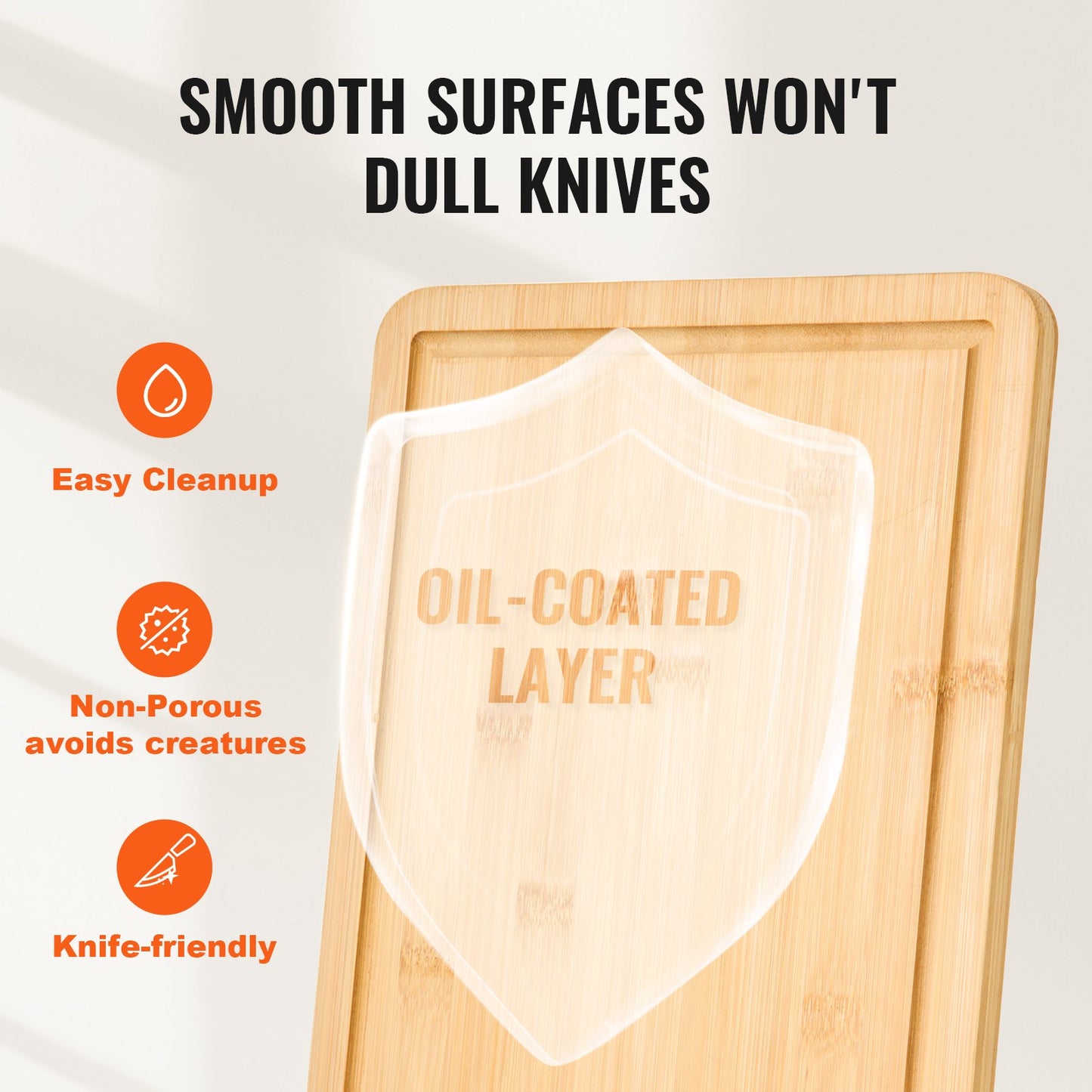 Cutting Board, 3 Pieces, Premium Versatile Bamboo Cutting Board with Food-Grade Oil and Juice Groove,Sturdy & Durable Chopping Board with Built-in Handle, Fit for Display, Chopping & Serving